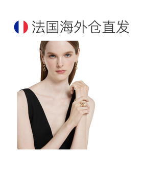 自营欧洲直邮Gucci/古驰 女士金色18K黄金马衔扣宽版翻转戒指配饰