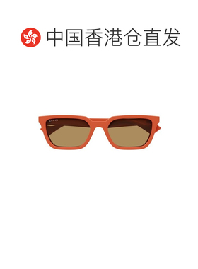 1h可退 香港直邮Gucci 古驰 男士 几何框太阳镜 GG1539S orange橙