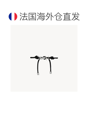 自营欧洲直邮YSL圣罗兰 CASSANDRE男士黑色/镍色皮革绳索手链