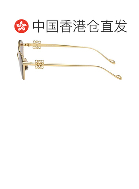 香港直邮LOEWE 罗意威 女士 金色 Anagram Hexagonal 太阳镜 LW40