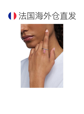 自营欧洲直邮Diesel迪赛 女士红色不锈钢logo吊坠戒指