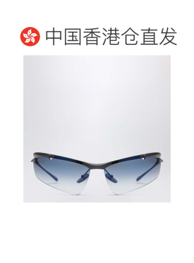 香港直邮Balenciaga 巴黎世家 女士 猫眼回力镖镜面蓝色太阳眼镜