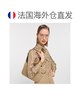 自营欧洲直邮GUCCI古驰 GG Marmont女士金色黄铜手镯配饰
