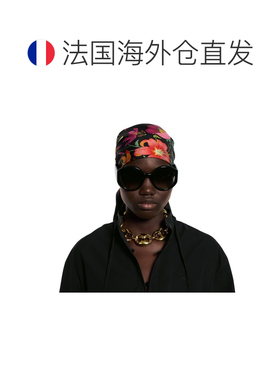自营欧洲直邮Gucci/古驰 女士黑色醋酸纤维logo标识铆钉灰色渐变