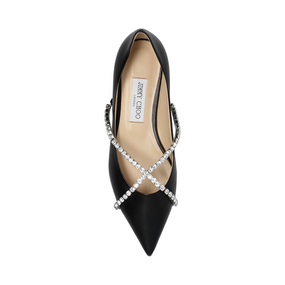 香港直邮JIMMY CHOO 女士黑色水晶平底鞋 GENEVI-FLAT-YAY-BLACK - 图2