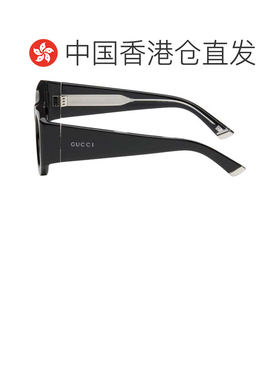 1h可退 香港直邮Gucci 古驰 女士 黑色 Rectangular-Frame 太阳镜