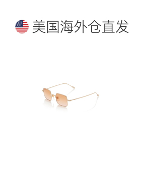 1h可退 香港直邮Gucci 古驰 女士 方形框金属太阳眼镜 orange橙色