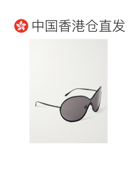 香港直邮alaia 女士 面具大号圆框金属太阳眼镜 AA0100S001