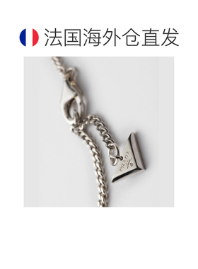 自营欧洲直邮PRADA普拉达 男士黑色金属项链