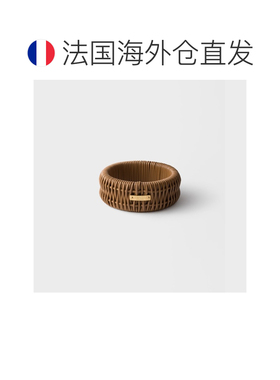 自营欧洲直邮PRADA普拉达 女士焦糖色编织纳帕皮革手链