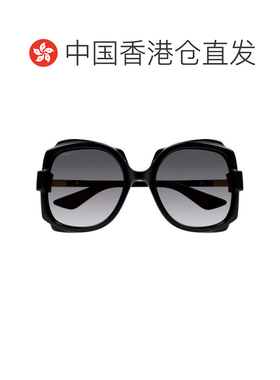 1h可退 香港直邮GUCCI 女士眼镜 GG1431S001 SS2026 黑色 徽标太