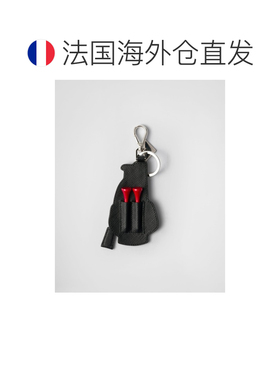 自营欧洲直邮Prada普拉达 Saffiano女士黑色/亮红色小牛皮金属三