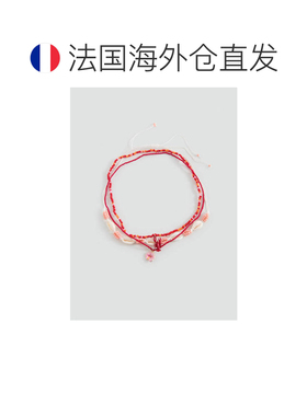 自营欧洲直邮MANGO 女士珊瑚色玻璃贝壳珍珠组合项链三件套