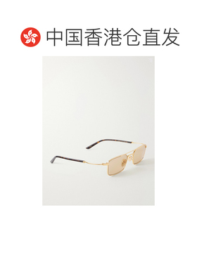 香港直邮Gucci 古驰 女士 G-detailed 锁扣方形框镀金醋纤太阳眼