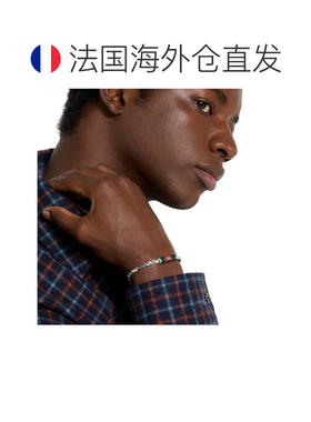 自营欧洲直邮GUCCI古驰 男女同款银色925银Web条纹手链