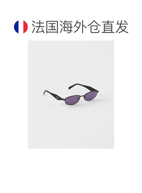 自营欧洲直邮PRADA普拉达 女士黑色金属椭圆形太阳镜