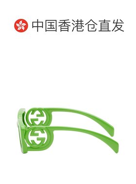 香港直邮Gucci 古驰 女士 绿色 Rectangular-Frame 太阳镜 GG1325