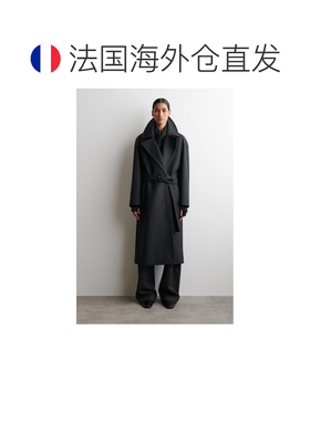 自营欧洲直邮COS 男士灰色羊绒三角围巾围脖