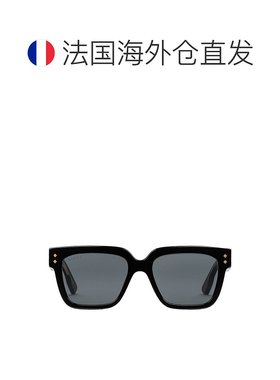 自营GUCCI/古驰 男款  光泽感黑色醋纤长方形镜框搭配铆钉纯灰色