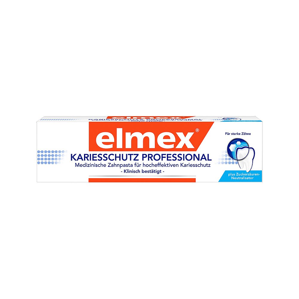 欧洲直邮Elmex 易学/艾美适 专业防龋齿牙齿护理牙膏75ml  - 图0