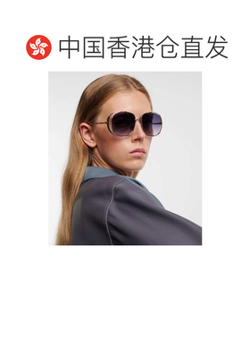 1h可退 香港直邮LOEWE 罗意威 女士 标志矩形太阳眼镜 blue蓝色