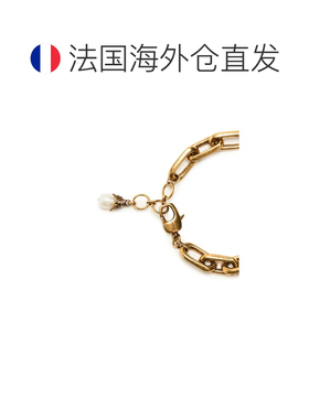 自营欧洲直邮MCQUEEN麦昆 女士多色黄铜珍珠链条手链