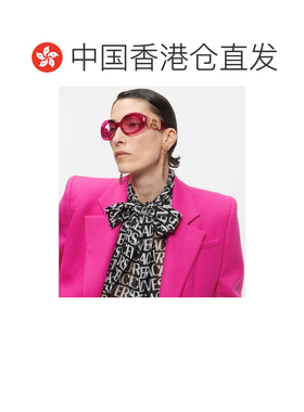 1h可退 香港直邮versace 范思哲 女士 精饰圆形太阳眼镜 001180