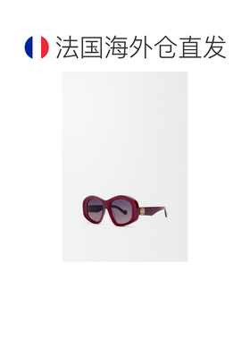 自营欧洲直邮LOEWE罗意威 Beveled Pentagon女士红色醋酸太阳镜