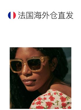 自营欧洲直邮Sezane 女士乳白色醋酸纤维太阳镜潮流时尚显脸小高