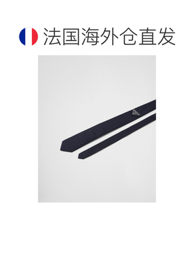 自营欧洲直邮Prada普拉达 Re-Nylon男士蓝色再生聚酰胺三角标识领