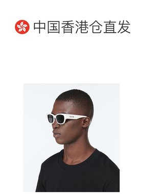 1h可退 香港直邮Celine 思琳 男士 矩形太阳眼镜 white白色 舒适