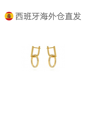 欧洲直邮LUXENTER Lally白色珍珠耳环 18K黄金电镀 西班牙轻奢珠