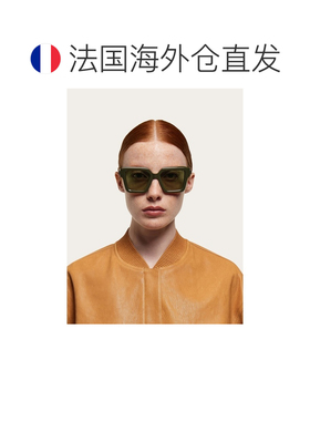 自营欧洲直邮Ferragamo菲拉格慕 女士卡其色醋酸纤维矩形太阳镜