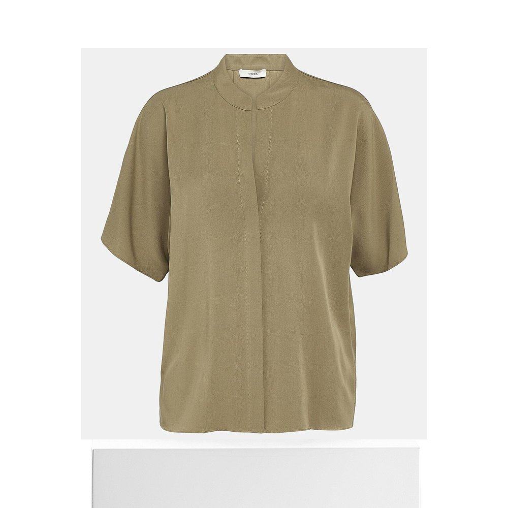 1h可退 香港直邮VINCE 女士 缎面衬衫 green绿色 舒适时尚,淘宝优惠券,粉丝福利购,淘宝优惠卷