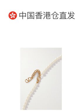 1h可退 香港直邮Valentino 华伦天奴 女士 VLOGO 镀金人造珍珠项