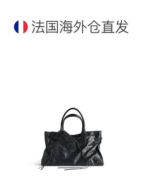 欧洲直邮自营Balenciaga巴黎世家 Le City女士黑色小羊皮镜面卡包