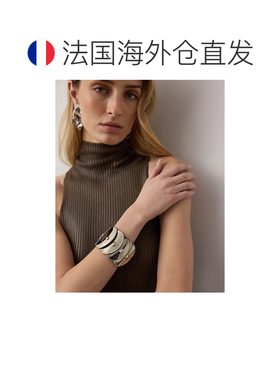 自营欧洲直邮Ralph Lauren拉夫劳伦 女士旧银色/金色叠层圆盘手镯