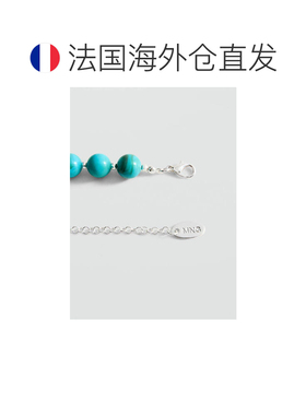 自营欧洲直邮MANGO 女士绿松石色腈纶合成石珍珠项链