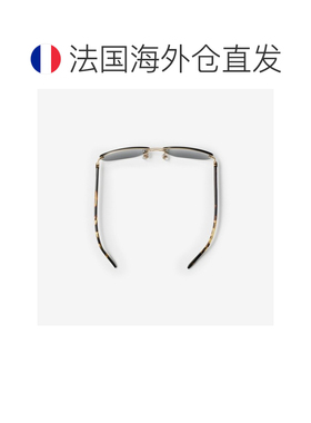 自营欧洲直邮Burberry博柏利 女士金色金属Shield长方框太阳眼镜
