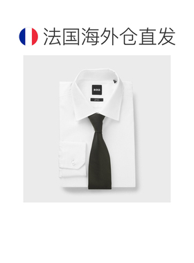 欧洲直邮自营HUGO BOSS雨果博斯 男士深绿色聚酯纤维提花图案正装
