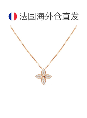 自营欧洲直邮LV路易威登 Idylle Blossom女士玫瑰金花朵图案项链