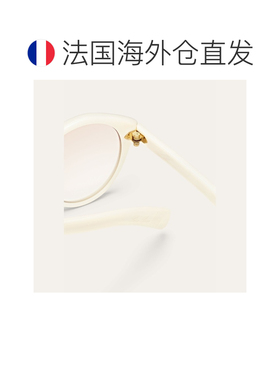 自营欧洲直邮Loro Piana 女士白色/棕色醋酸纤维太阳镜