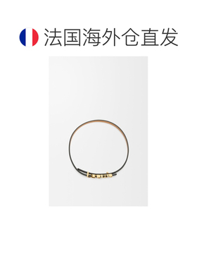 自营1h可退 欧洲直邮Loewe罗意威 女士黑色/金色小牛皮logo字母标