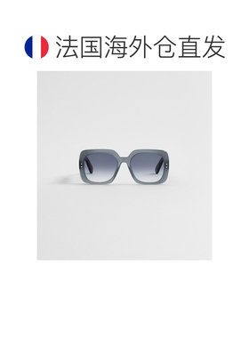 自营欧洲直邮Dior迪奥 Oblique女士浅灰/深灰色板材金色细节太阳