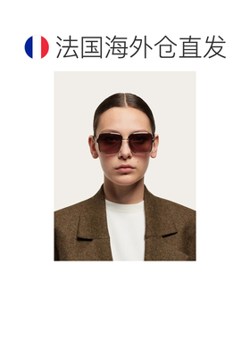 自营欧洲直邮Ferragamo菲拉格慕 女士金色/棕色金属长方形太阳镜