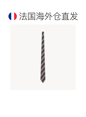 欧洲直邮自营YSL圣罗兰 男士灰色/黑色/米白色真丝斜纹图案领带