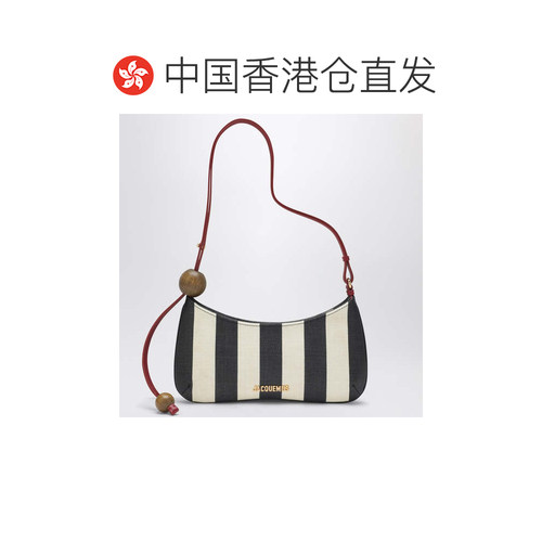 1h可退 香港直邮Jacquemus 女士 Le Bisou Perle 条纹包包(黑/象) - 图1