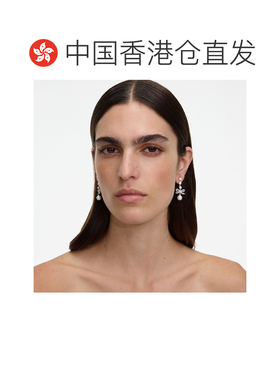 Self-Portrait 蝴蝶结水晶吊坠珍珠配饰耳环 AW26【付后1h可退】