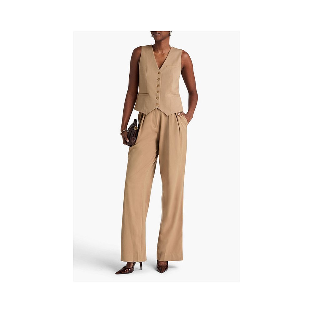 香港直邮Staud 女士 Brett 斜纹布背心 5613685CAMEL - 图0