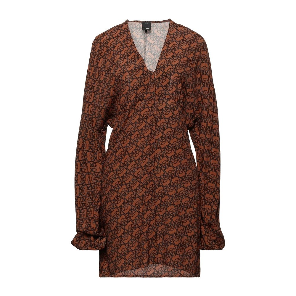 1h可退 香港直邮Pinko 品高 女士 短款连衣裙 brown棕色 舒适时尚,淘宝优惠券,粉丝福利购,淘宝优惠卷